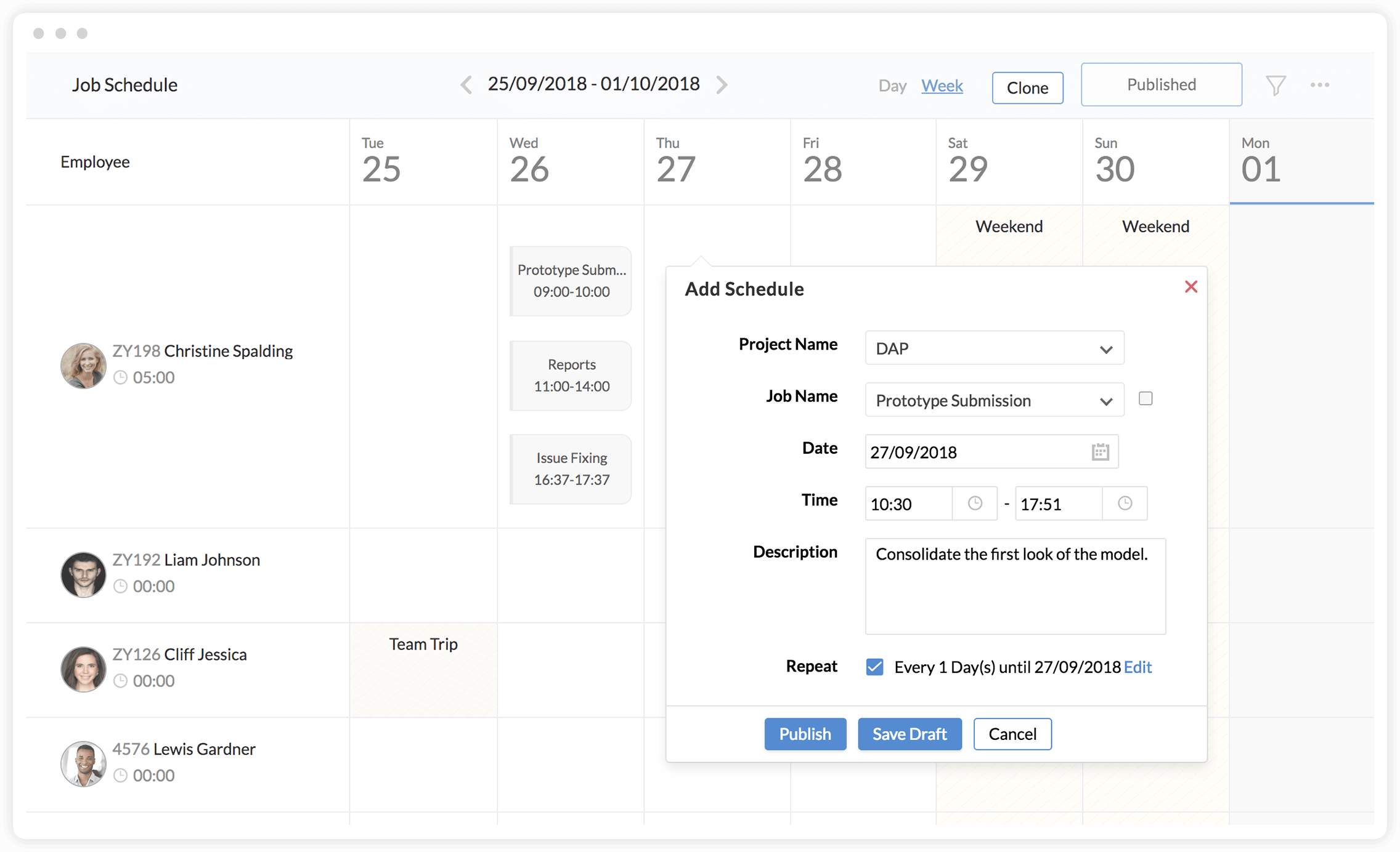 Scheduling for Projects and One Time Jobs